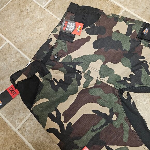 Dickies GDT Premium Flex Work Pants Mens 38x34 Camo Ripstop Cargo Double Knee - Picture 3 of 14